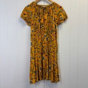 Canyon Retreat Womens Boho Cottage Floral Midi Dress Size M Peasant Western Chic